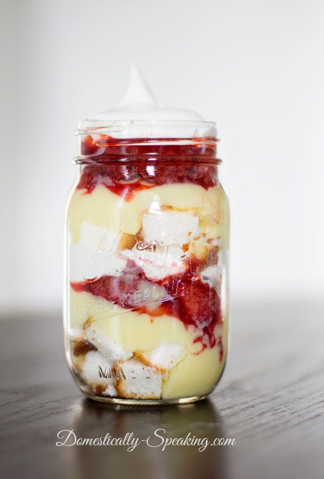 Food, Cuisine, Trifle, Dish, Mason jar, Dessert, Parfait, Ingredient, Zuppa inglese, Fruit salad, 