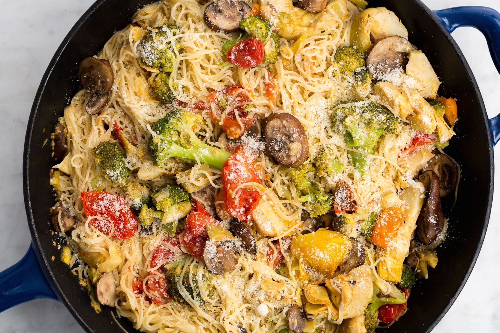 Pasta Primavera Recipe How To Make One Pot Angel Hair Pasta Primavera