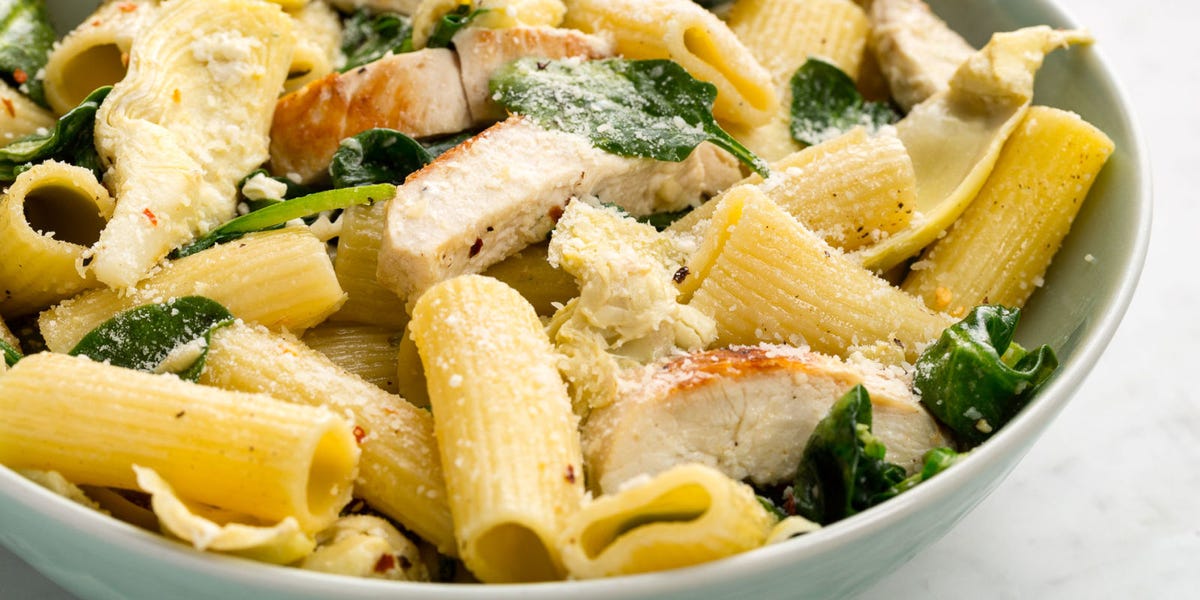 Chicken, Spinach, and Artichoke Pasta = Heaven