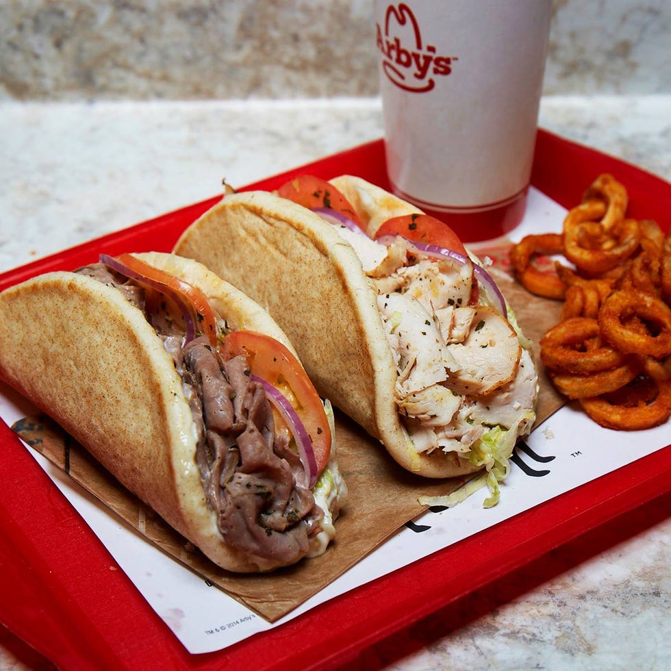 Arby's roast beef and turkey gyros.