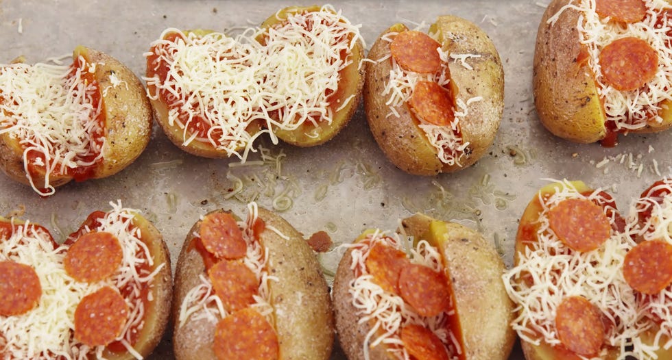 Pizza Baked Potatoes Uncooked