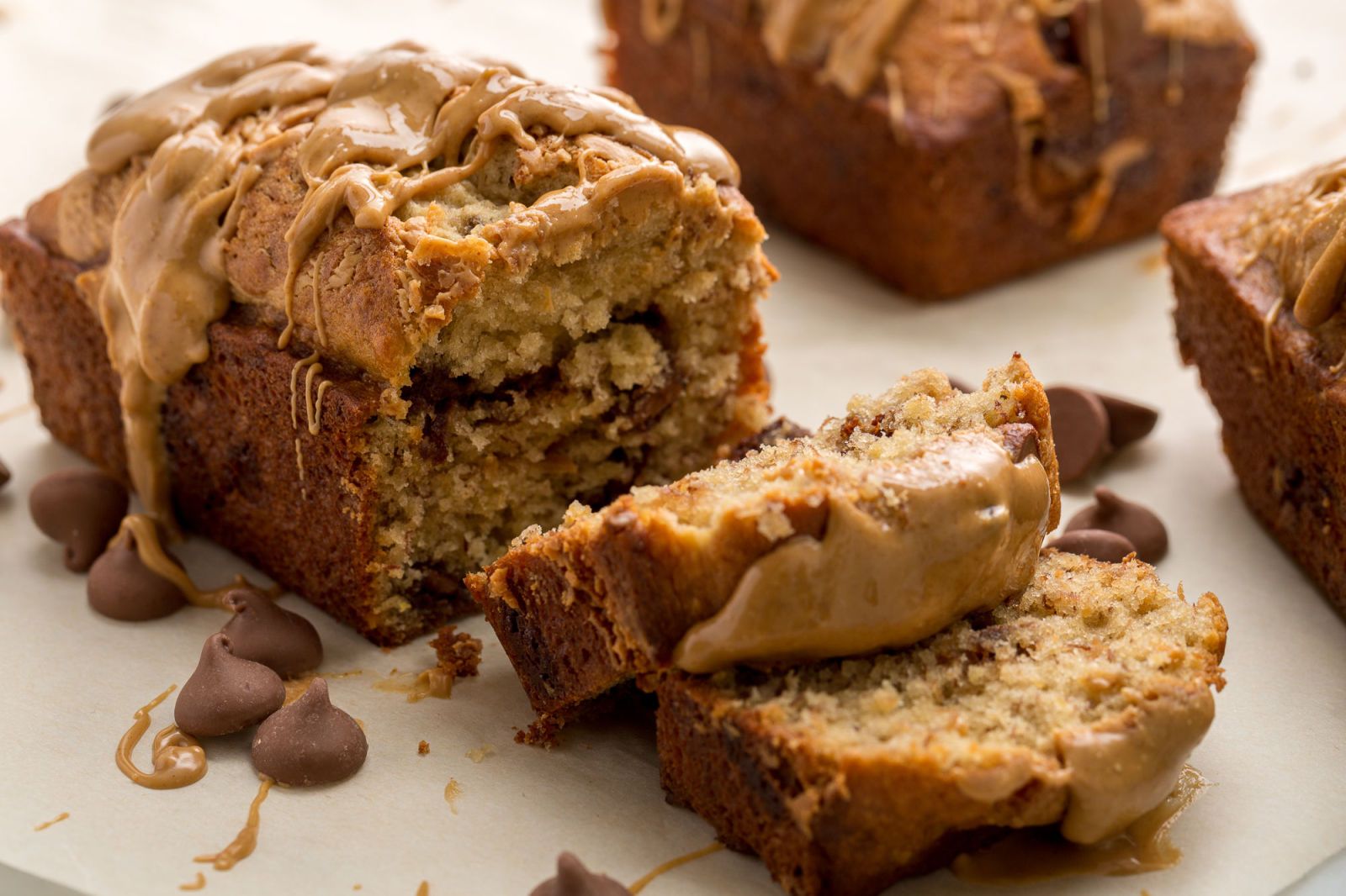 Chocolate-peanut butter banana bread