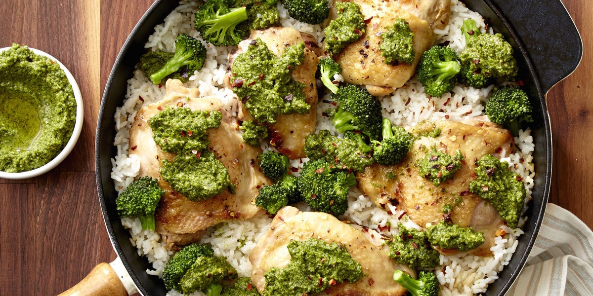 Broccoli Pesto Chicken & Rice