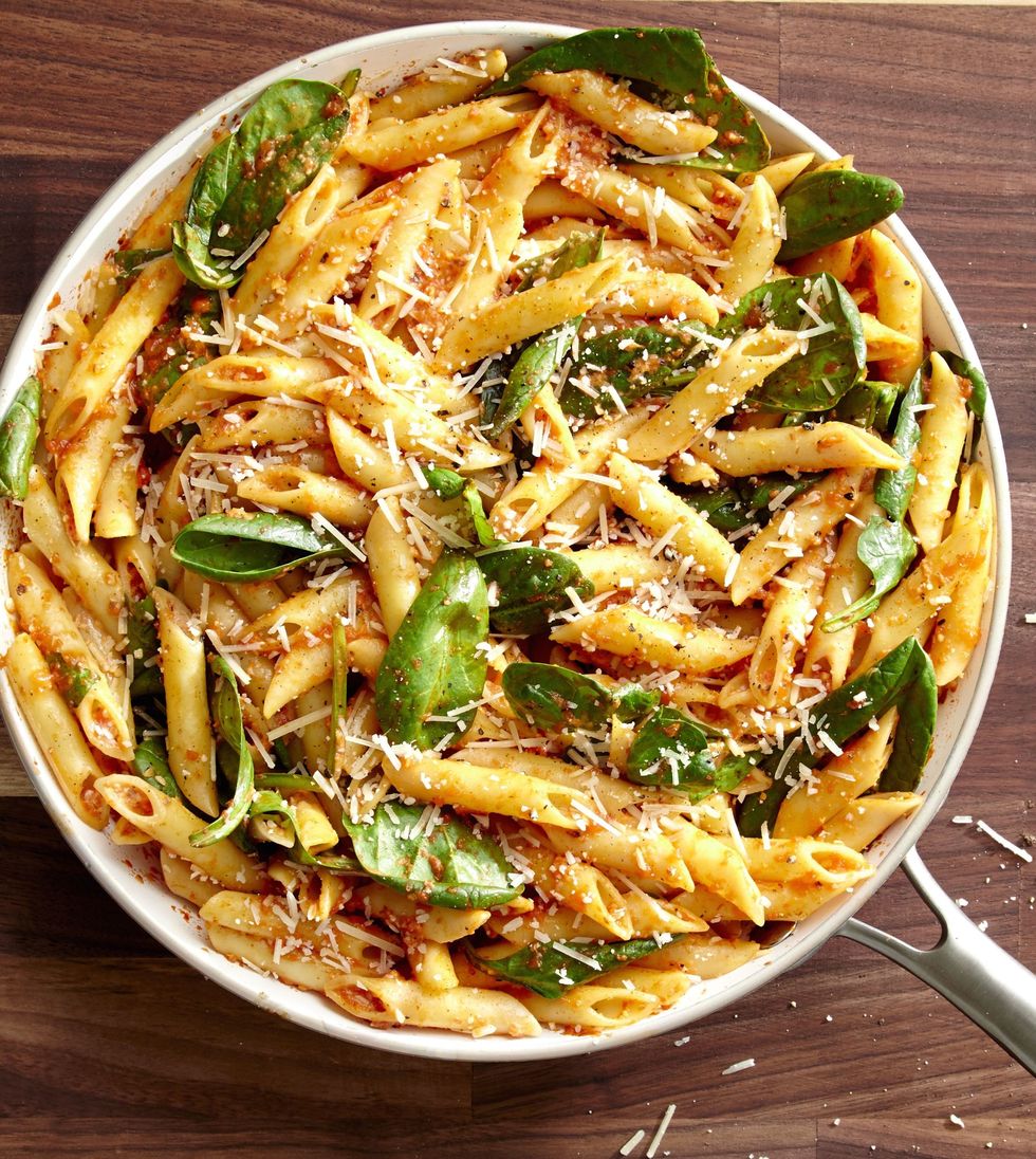 Best Roasted Red Pepper Pesto Penne - How to Make Roasted Red Pepper ...