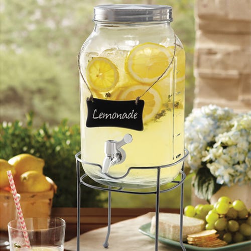 Order Home Collection Glass Mason Jar Drink Dispenser with Base