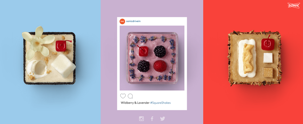 Sonic's square shakes are made for Instagram.