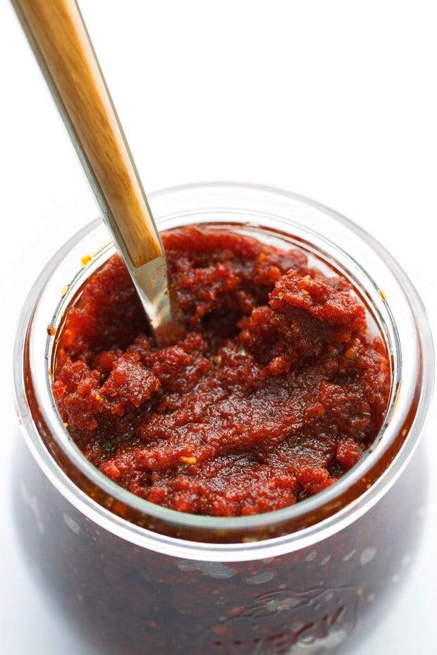 Food, Cuisine, Ingredient, Marinara sauce, Dish, Ajika, Chutney, Tomato purée, Tomato paste, Sauces, 