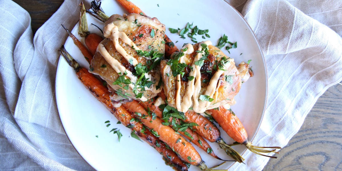 Roast Chicken Thighs and Carrots with Old Bay Aioli