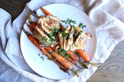 Roast Chicken Thighs and Carrots with Old Bay Aioli Recipe