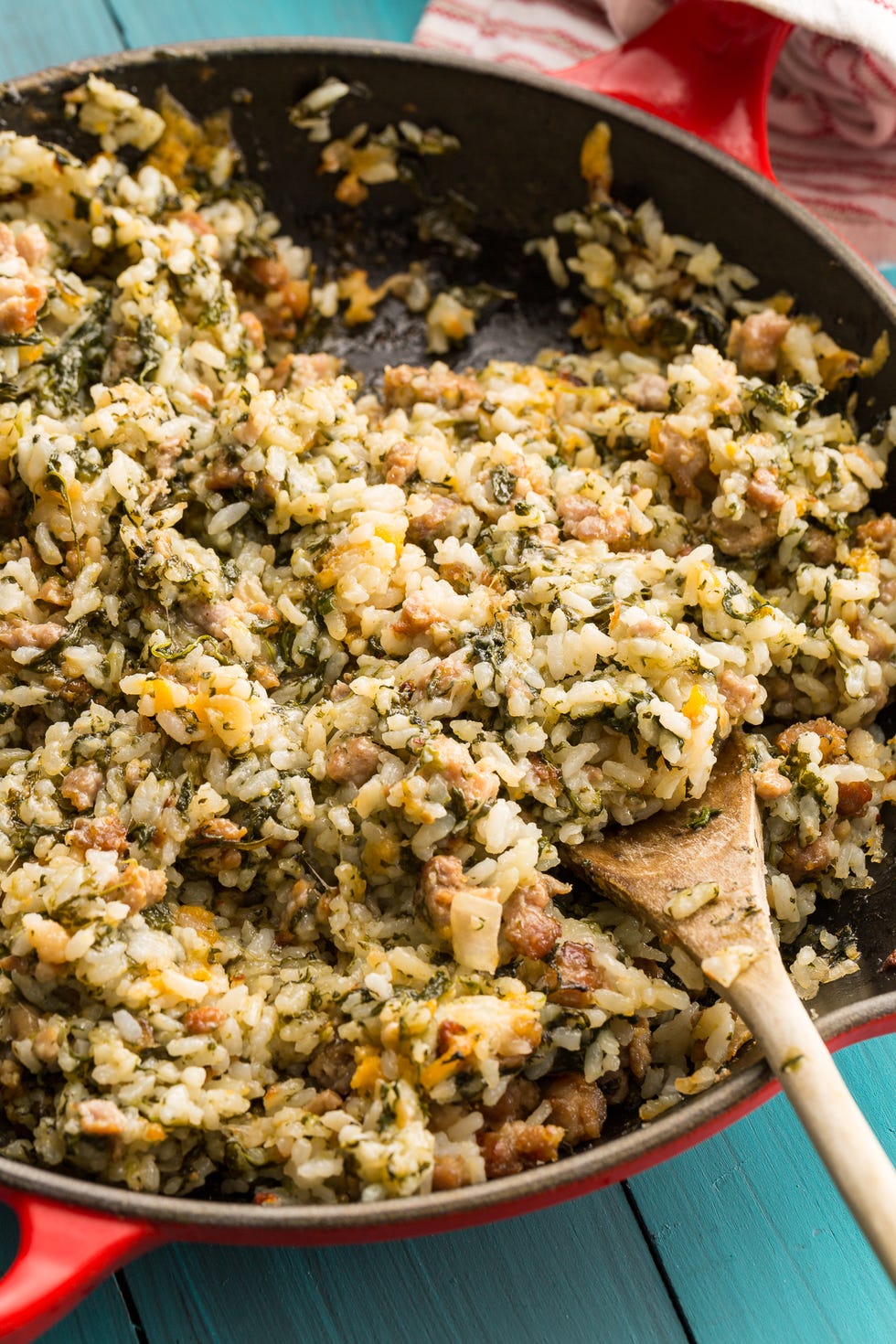 cheesy italian rice with sausage