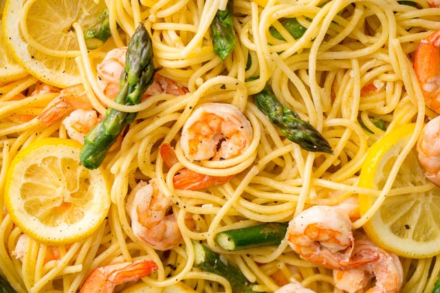 Best Lemony Shrimp and Asparagus Spaghetti Recipe - How to Make Lemony