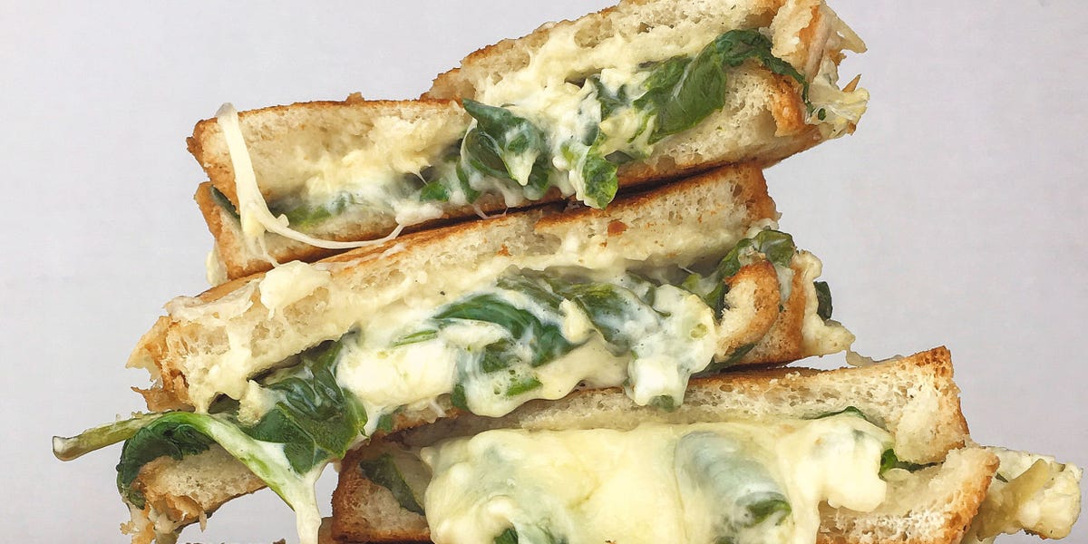 Spinach Artichoke Grilled Cheese