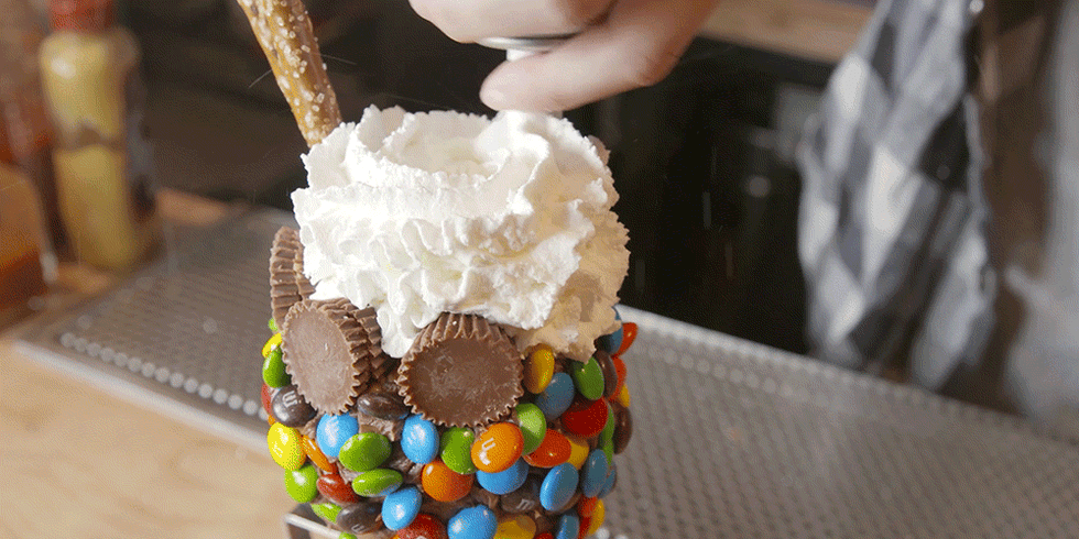 black tap's whipped cream technique