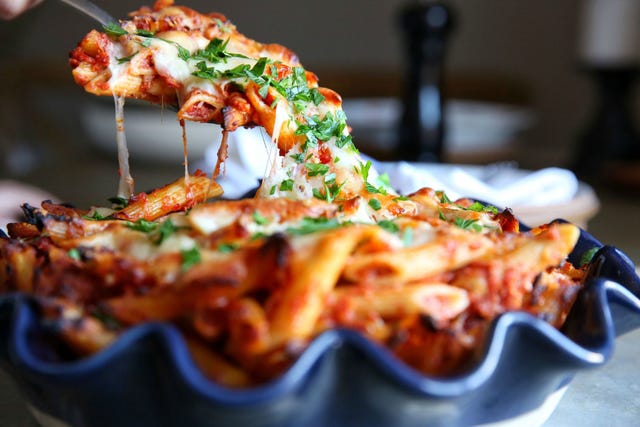 Cheesy Sun-dried Tomato Penne Pie Recipe Cheesy Sun-dried Tomato Penne Pie Recipe