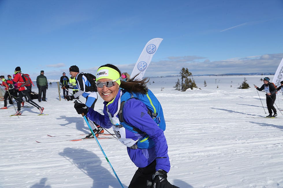 Clothing, Recreation, Sports equipment, Winter sport, Ski Equipment, Skier, Goggles, Outdoor recreation, Ski pole, Winter, 