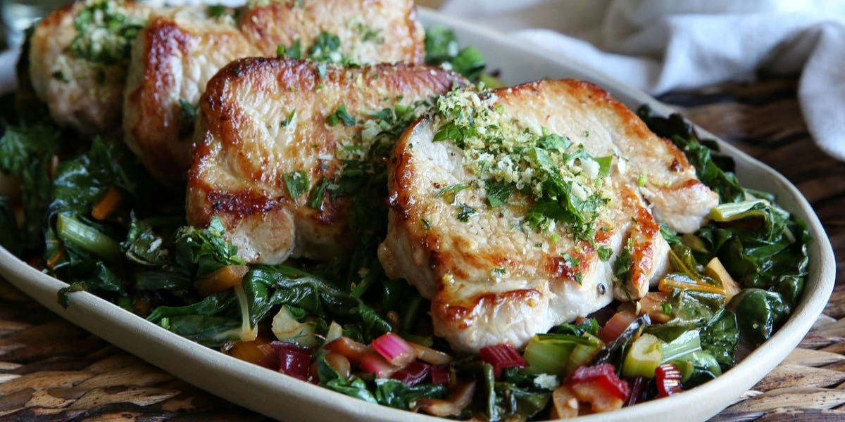 Pork Chops with Gremolata and Swiss Chard