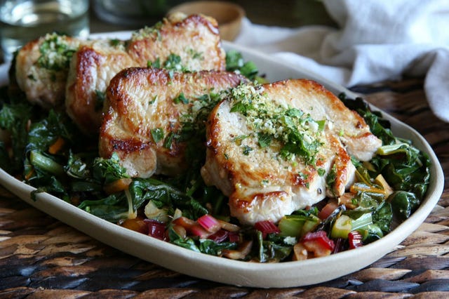 Pork Chops with Gremolata and Swiss Chard Recipe Pork Chops with Gremolata and Swiss Chard Recipe