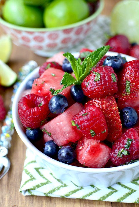 Food, Fruit, Fruit salad, Berry, Dish, Strawberry, Plant, Ingredient, Salad, Cuisine, 