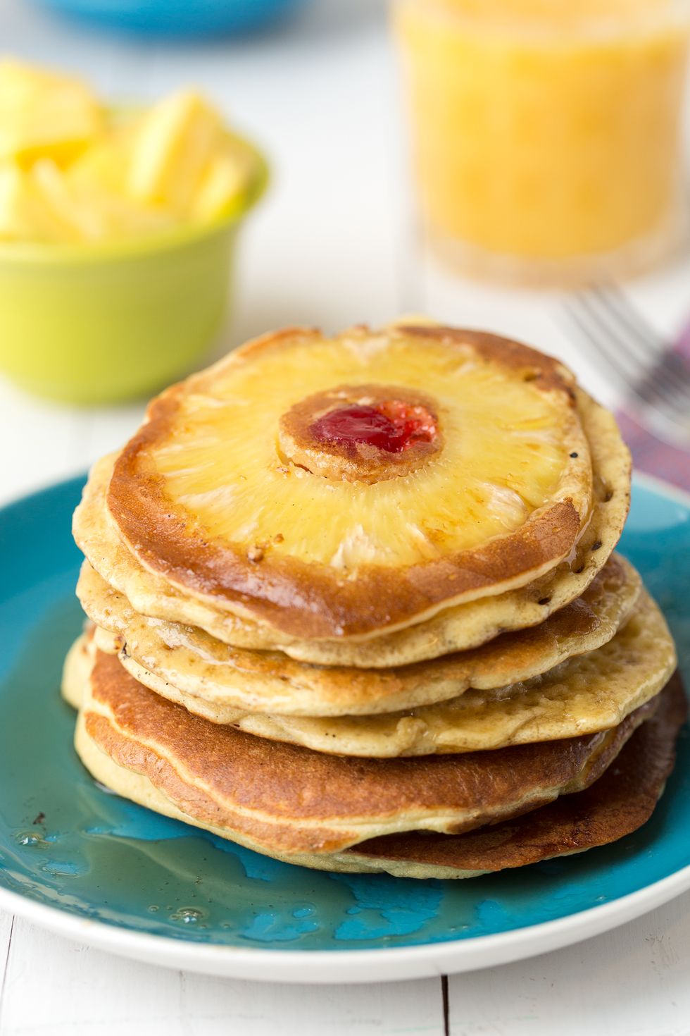 Pineapple Upside Down Sheet Pancakes - The Seaside Baker