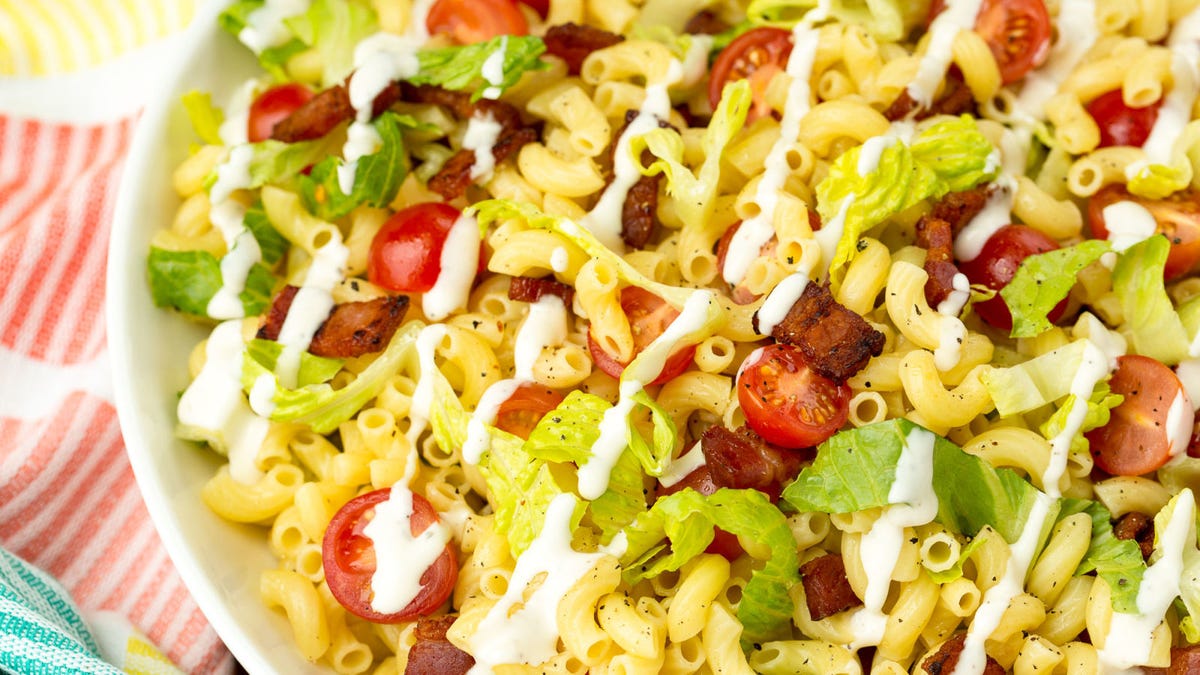 Video player poster image preview for BLT Pasta Salad