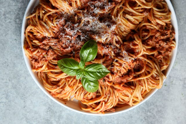 Spaghetti with Cream Meat Sauce Recipe