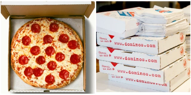 Food, Cuisine, Ingredient, Baked goods, Dish, Recipe, Pizza, Box, Dairy, Pepperoni, 