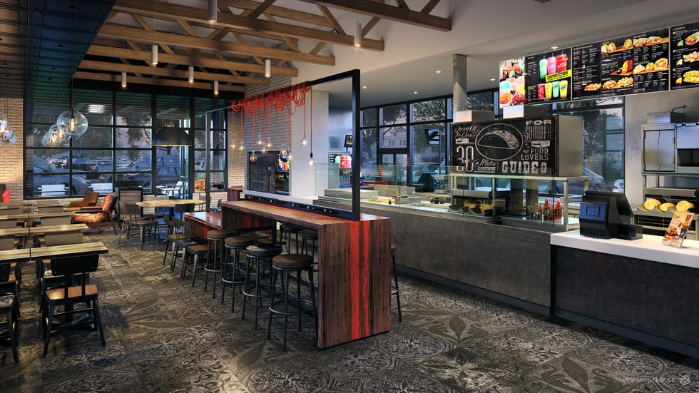 Lighting, Interior design, Ceiling, Glass, Countertop, Display device, Beam, Light fixture, Restaurant, Interior design, 