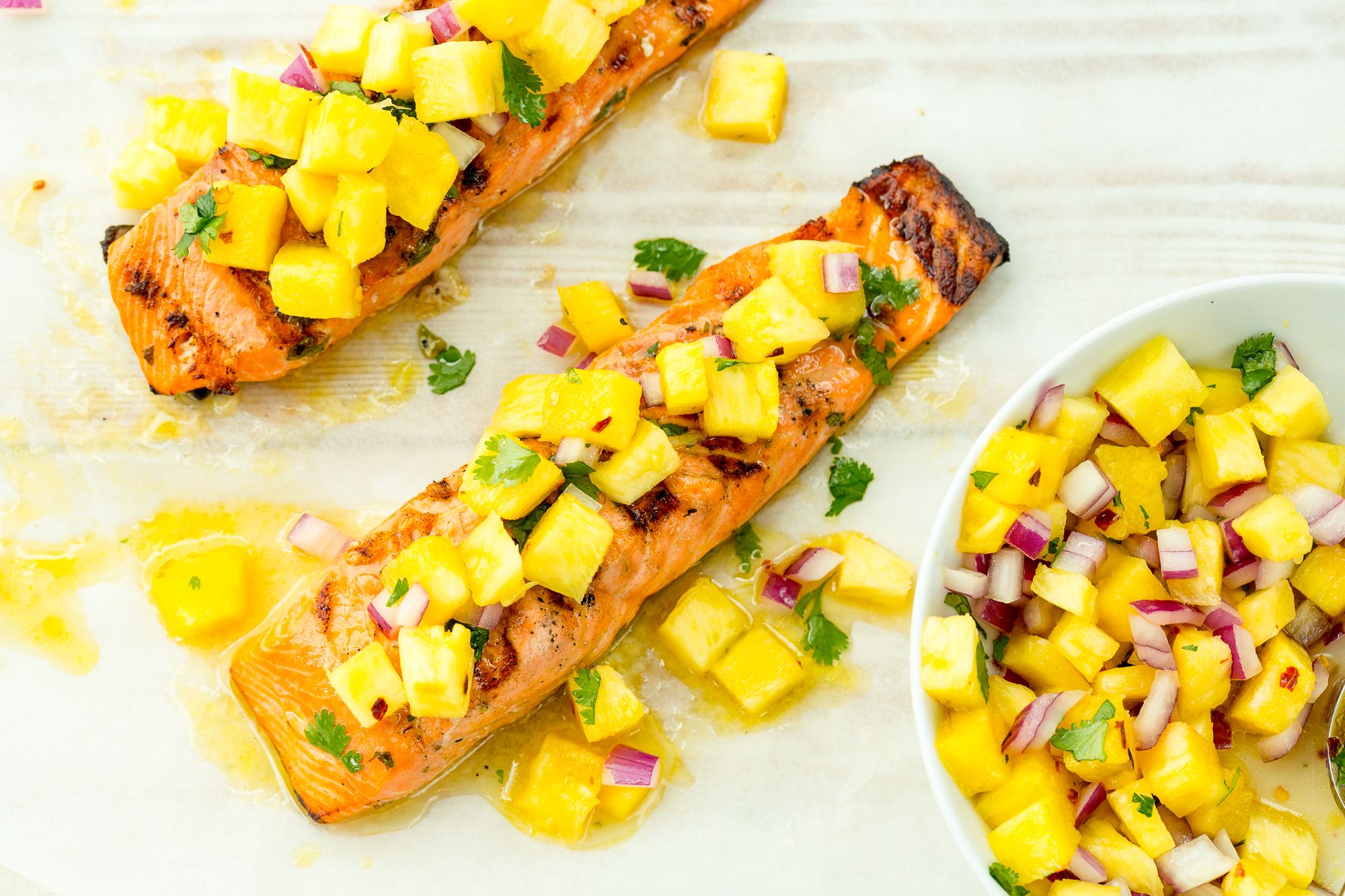 Best Grilled Salmon With Pineapple Salsa Recipe Delish Com