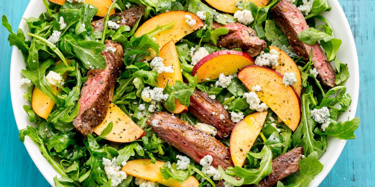 Balsamic Steak and Grilled Peach Salad with Quinoa & Burrata Canadian