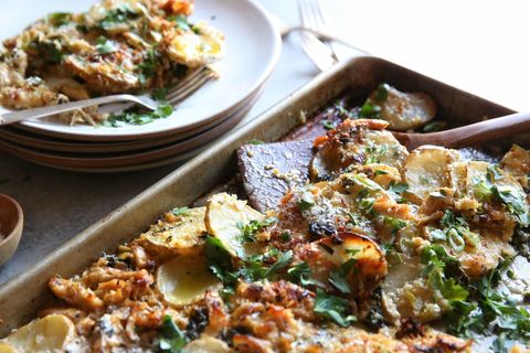 One-Pan Chicken, Kale, and Potato Gratin Recipe