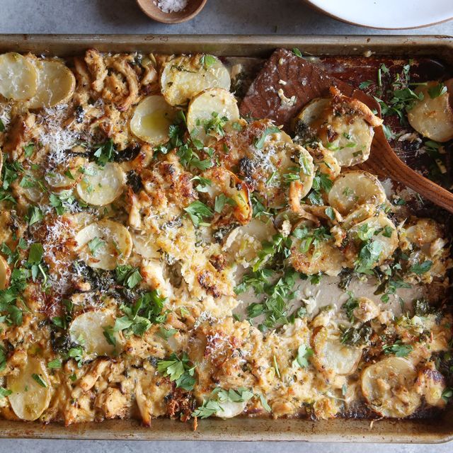 Best One-Pan Chicken, Kale, and Potato Gratin Recipe - Delish.com