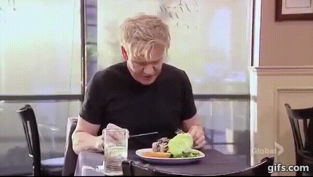 Gordon Ramsay sniffs burger