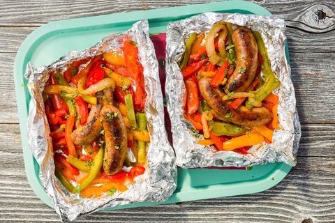 sausage and peppers foil pack