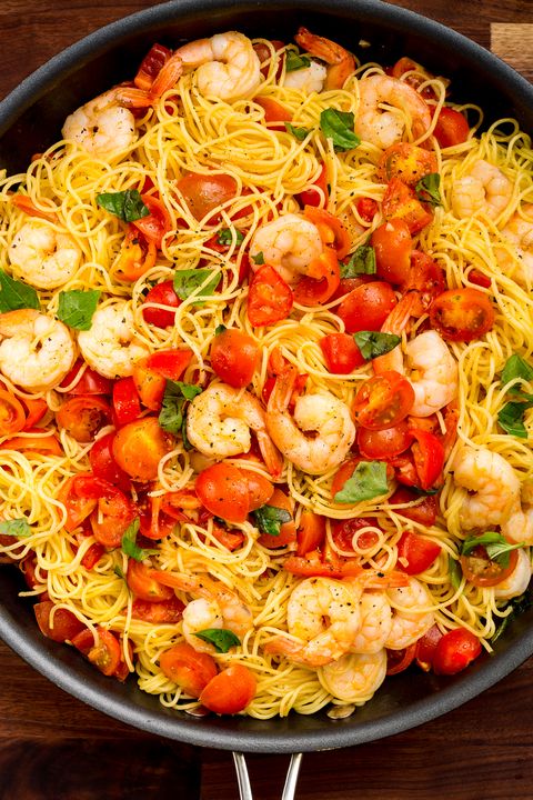 Healthy Bruschetta Shrimp Pasta