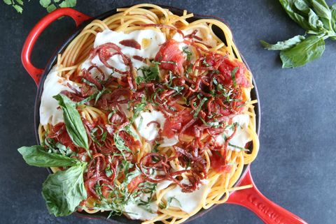 Bucatini with Crispy Salami and Tomatoes Recipe