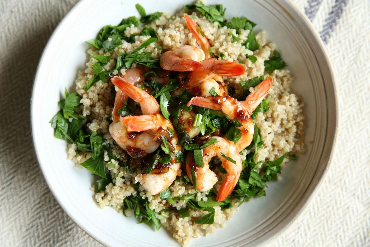 Balsamic-Glazed Shrimp with Quinoa Recipe