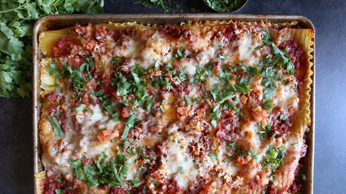 Video player poster image preview for Mexican Lasagna is the Best Way to Use Taco Meat!