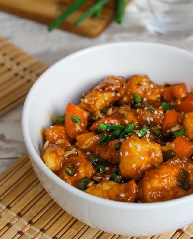 Food, Dish, Ingredient, Recipe, Dishware, Sweet and sour chicken, Basket, Wicker, Sweet and sour, Home accessories, 