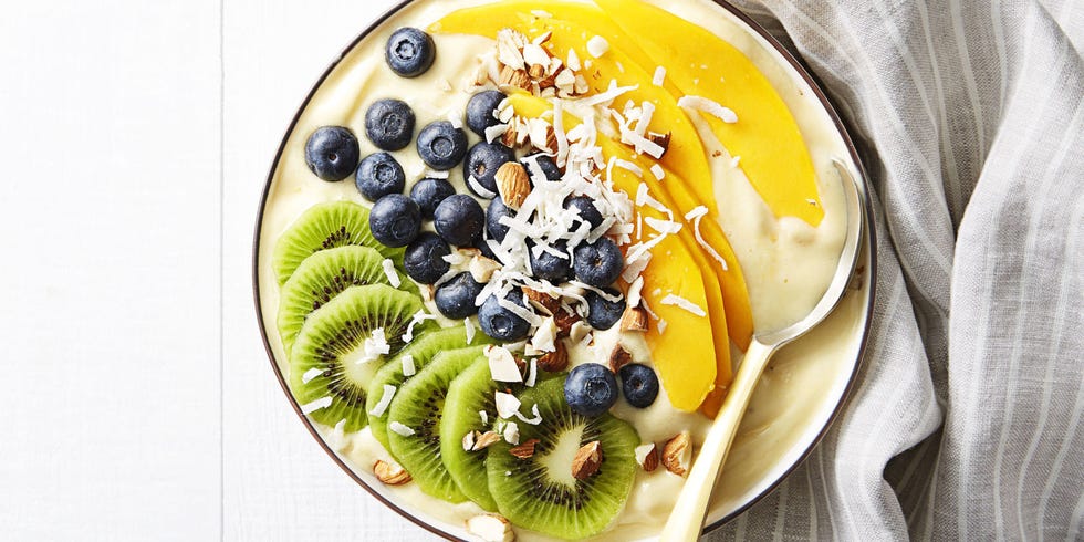 Dish, Food, Cuisine, Kiwifruit, Fruit salad, Ingredient, Breakfast, Fruit, Breakfast cereal, Vegetarian food, 