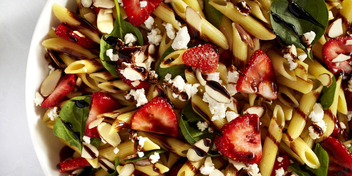 Strawberry Balsamic Pasta Salad Recipe - Delish.com