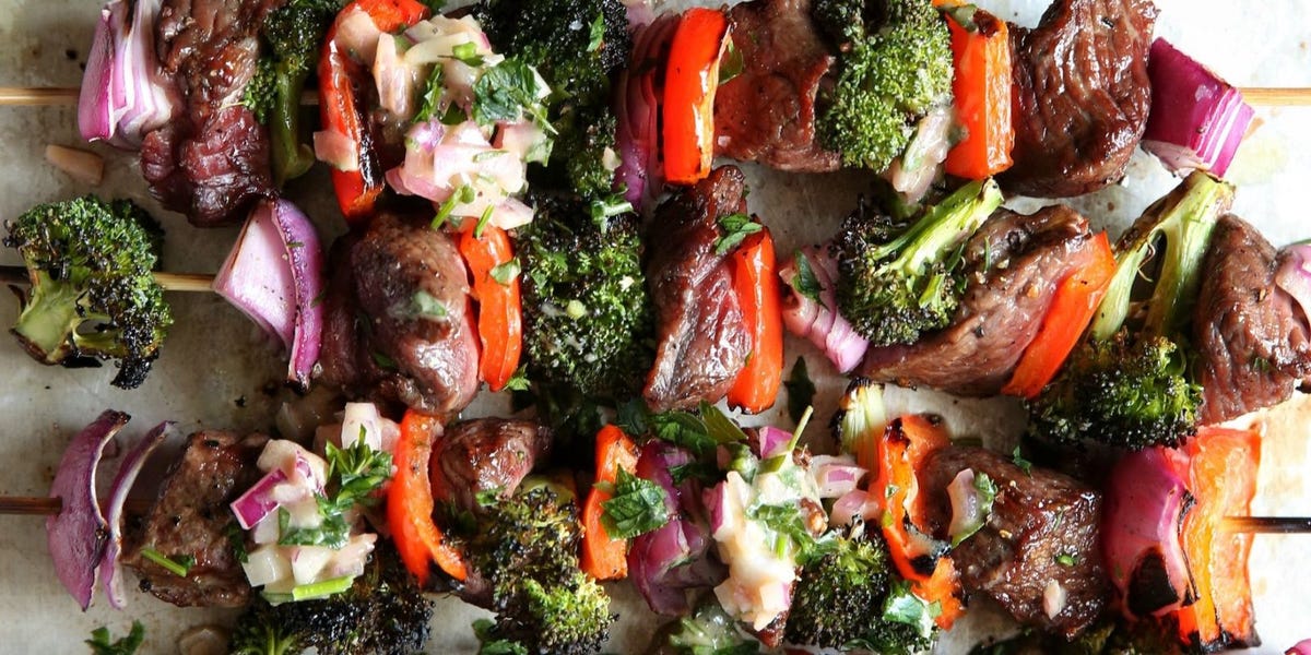 Beef Kabobs with Dijon Relish