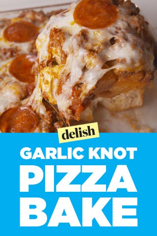 Garlic-Knot Pizza Casserole - How to Make Garlic Knot Pizza - Delish.com