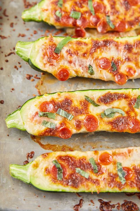 Pizza Zucchini Boats - Pizza Stuffed Zucchini