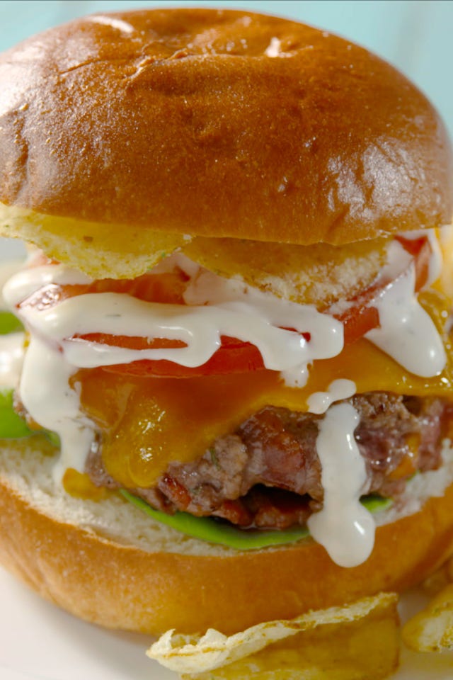 Cheddar Bacon Ranch Burgers