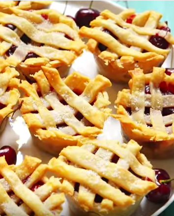 muffin tin cherry pies