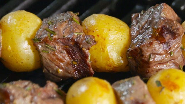 Video player poster image preview for Steak And Potatoes On A Stick