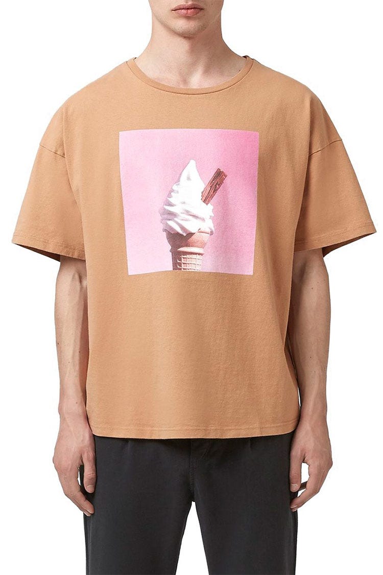 Topman Oversized Ice Cream Graphic Crewneck T-Shirt