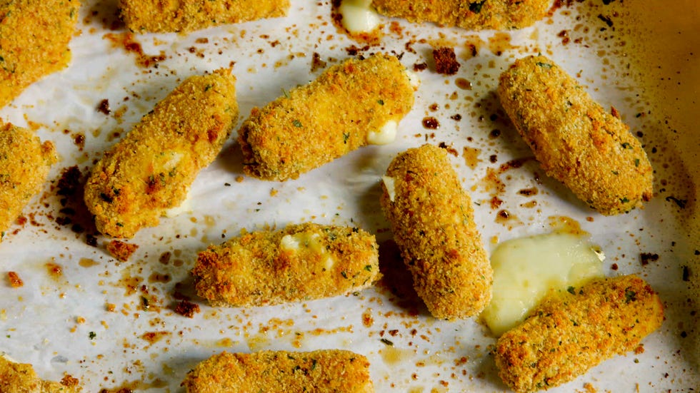 skinny mozzarella sticks close up