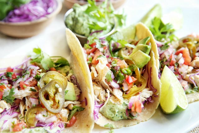 grilled chicken tacos with avocado crema recipe