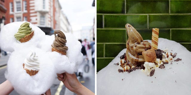 Milk Train Cafe cotton candy ice cream cones